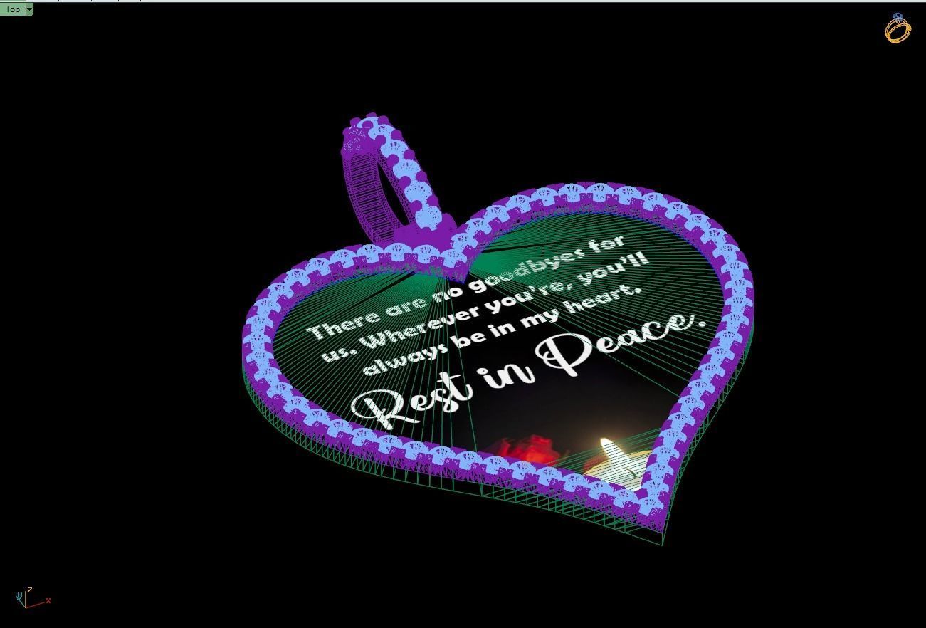 Custom Heart Picture Pendant with Diamond - Memory Pendant  3D print model_15