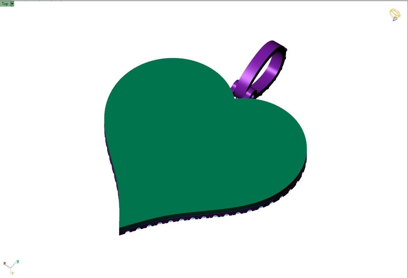 Custom Heart Picture Pendant with Diamond - Memory Pendant  3D print model_11