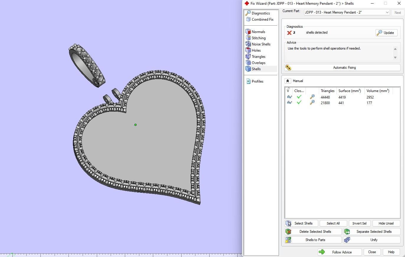 Custom Heart Picture Pendant with Diamond - Memory Pendant  3D print model_20