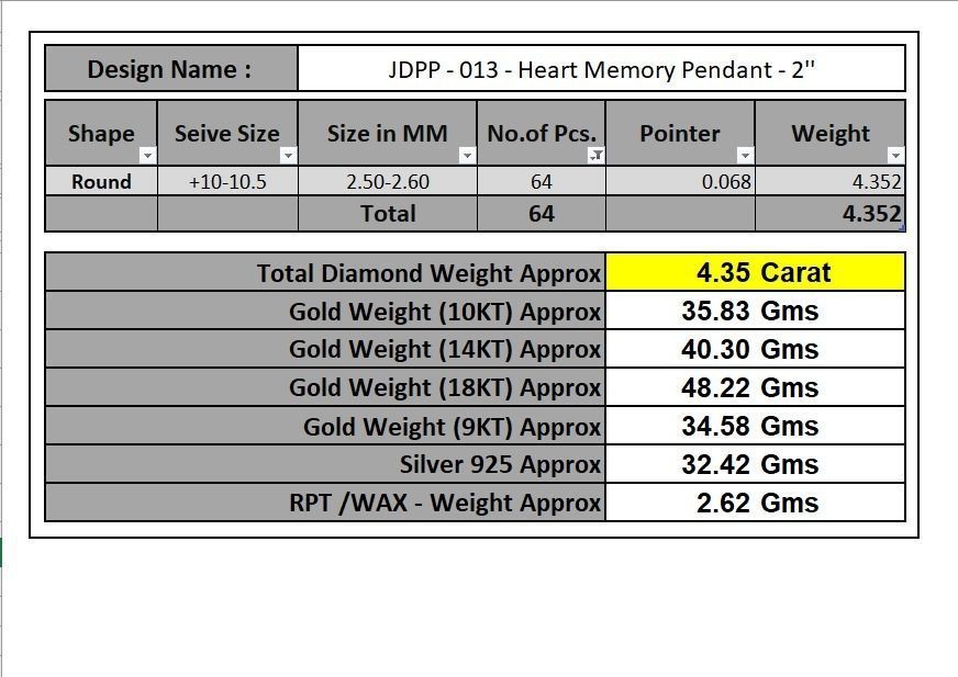 Custom Heart Picture Pendant with Diamond - Memory Pendant  3D print model_18