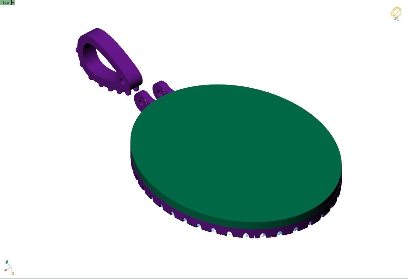 Custom Oval Picture Pendant with Diamond - Memory Pendant  3D print model_14