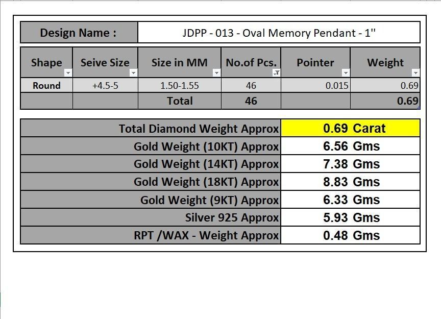 Custom Oval Picture Pendant with Diamond - Memory Pendant  3D print model_20