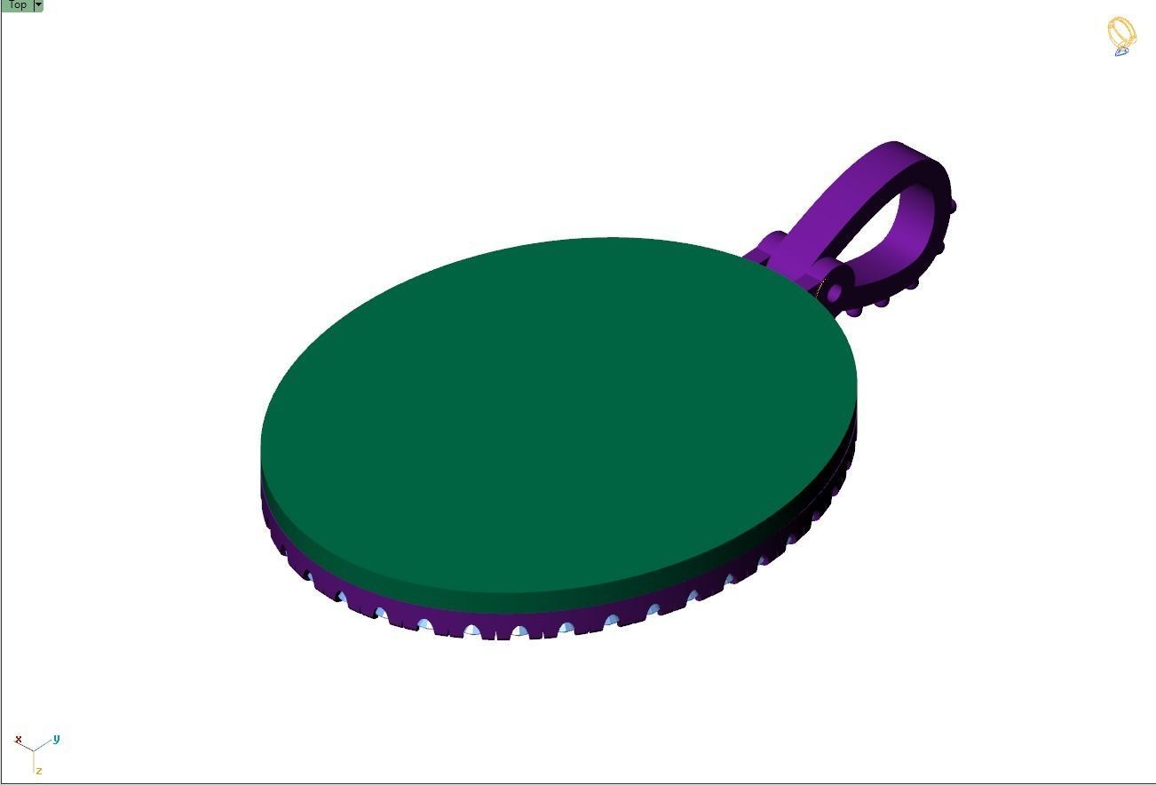 Custom Oval Picture Pendant with Diamond - Memory Pendant  3D print model_11