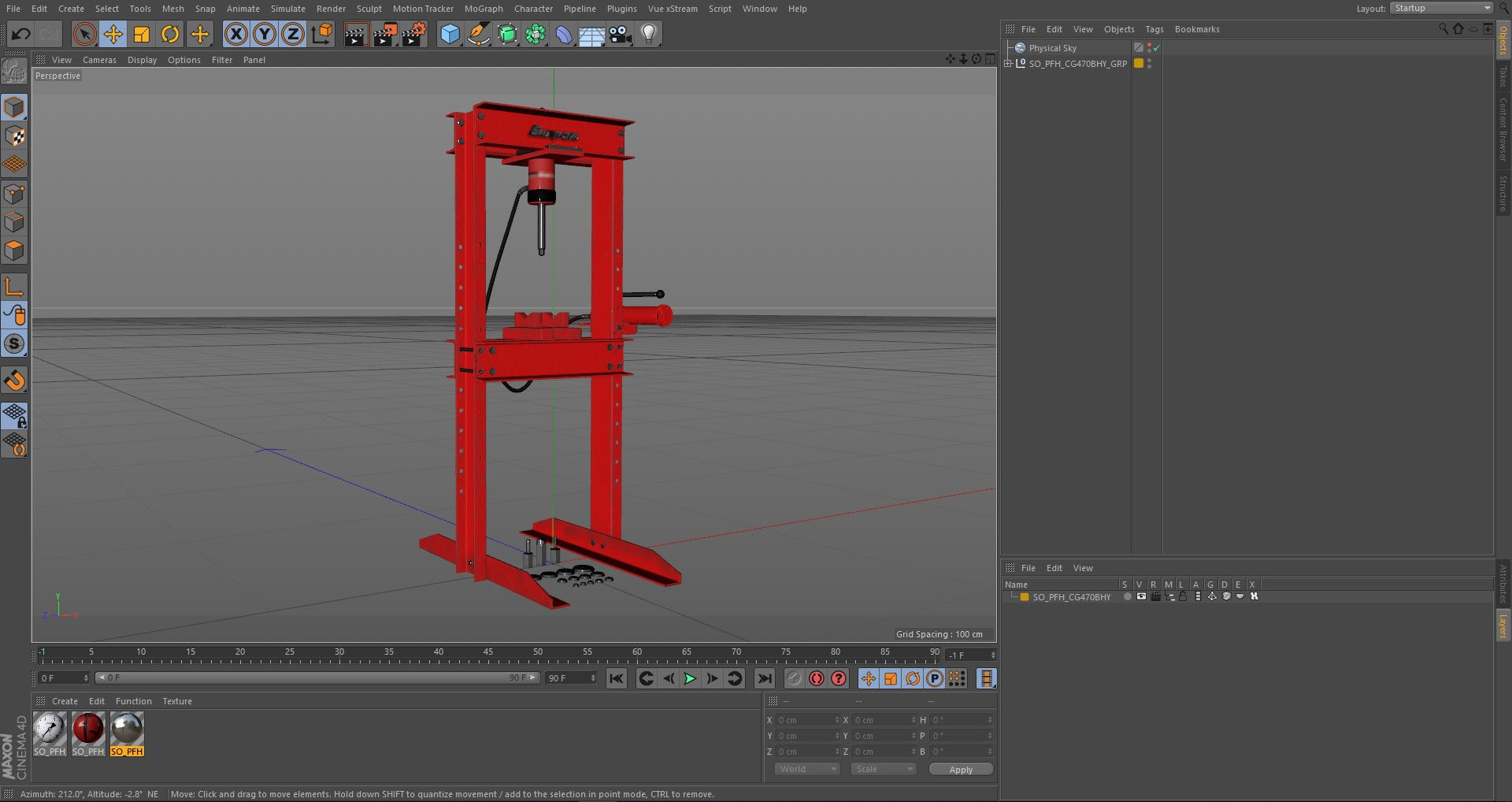 Hydraulic press CG470BHY Low-poly 3D model_26