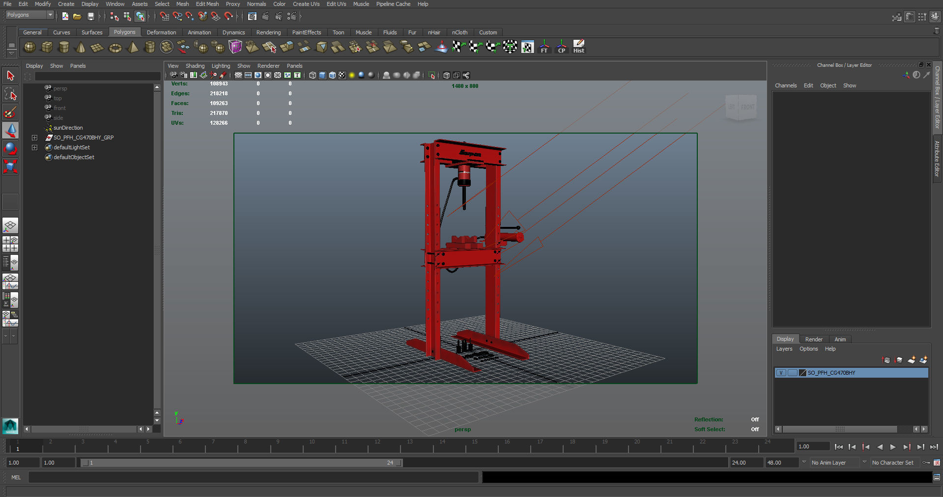 Hydraulic press CG470BHY Low-poly 3D model_23