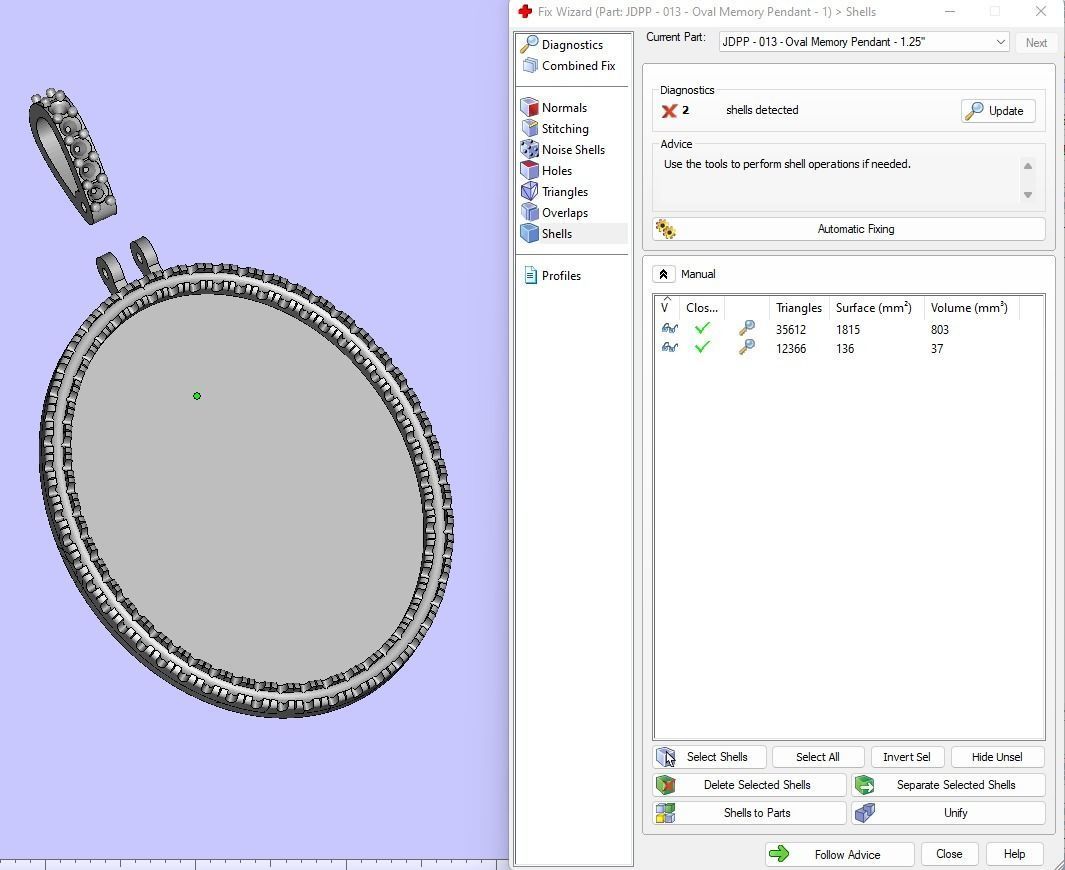 Custom Oval Picture Pendant with Diamond - Memory Pendant 3D print model_18