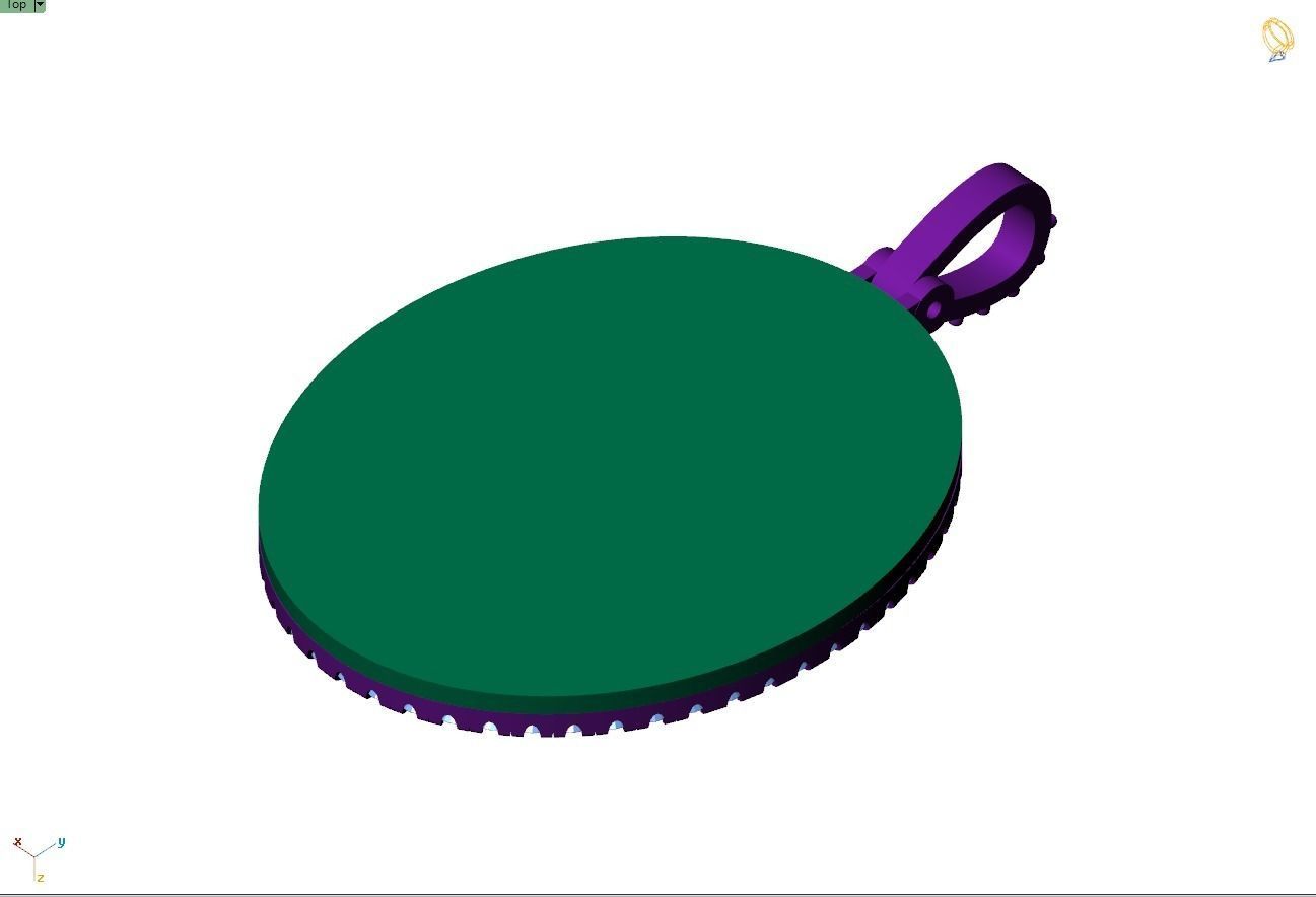 Custom Oval Picture Pendant with Diamond - Memory Pendant 3D print model_11