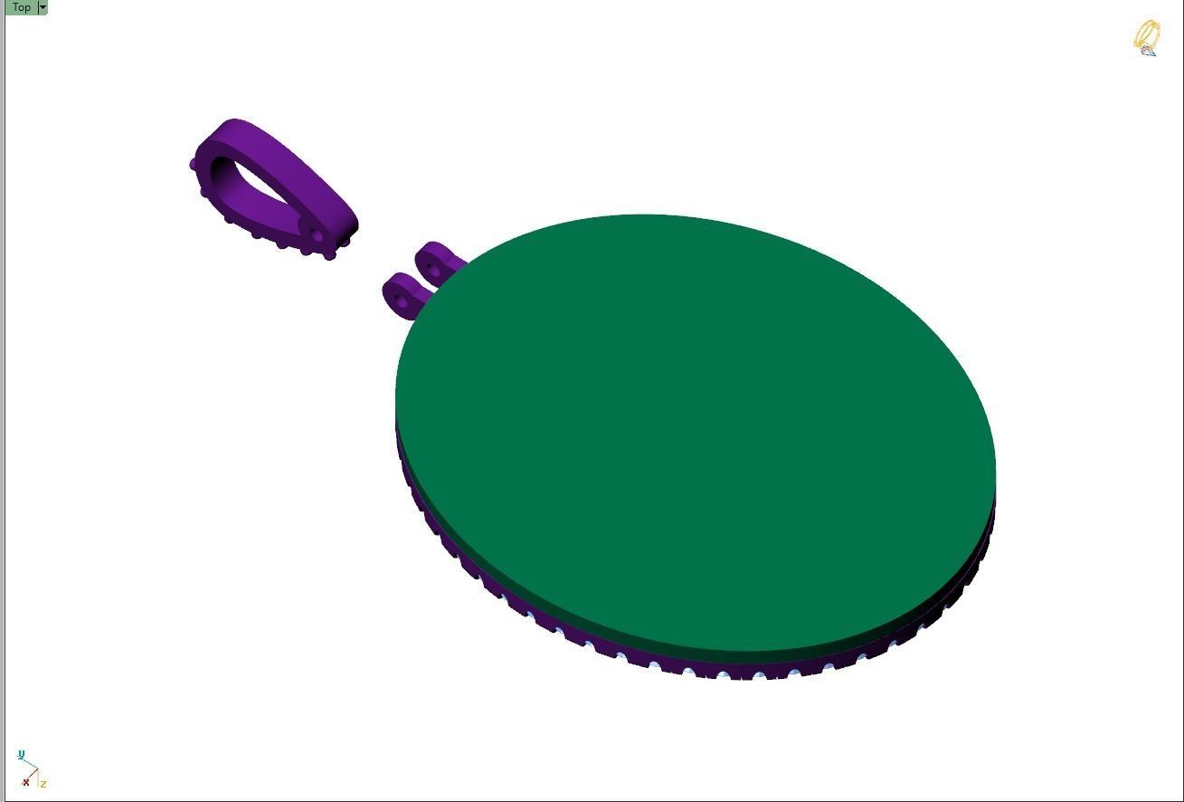 Custom Oval Picture Pendant with Diamond - Memory Pendant 3D print model_14