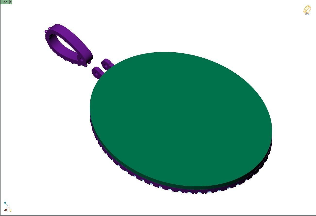 Custom Oval Picture Pendant with Diamond - Memory Pendant  3D print model_14