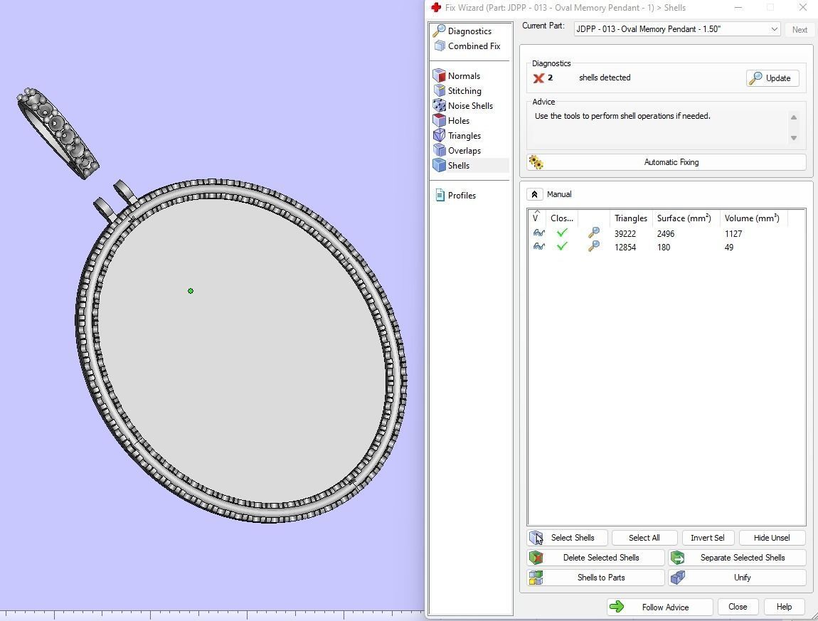 Custom Oval Picture Pendant with Diamond - Memory Pendant  3D print model_18