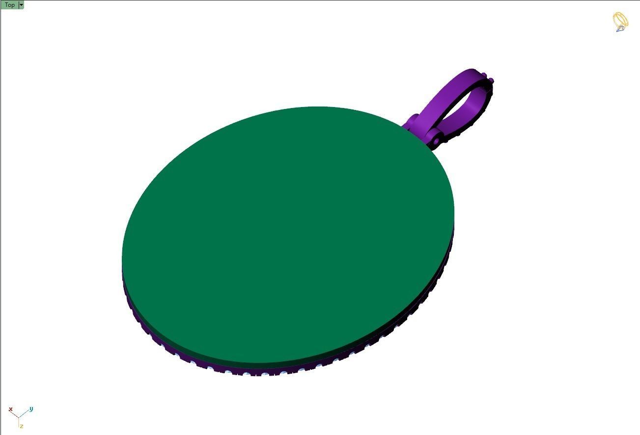 Custom Oval Picture Pendant with Diamond - Memory Pendant  3D print model_11