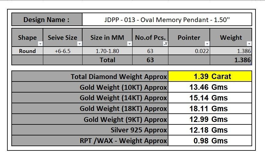 Custom Oval Picture Pendant with Diamond - Memory Pendant  3D print model_19