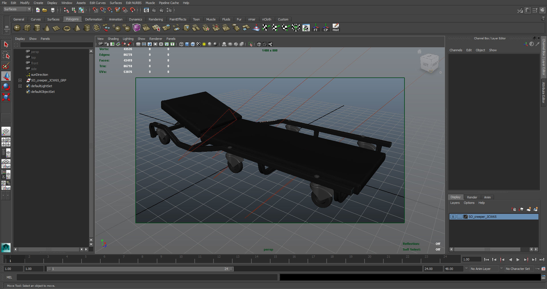 Car Creeper Black JCW65R Low-poly 3D model_32