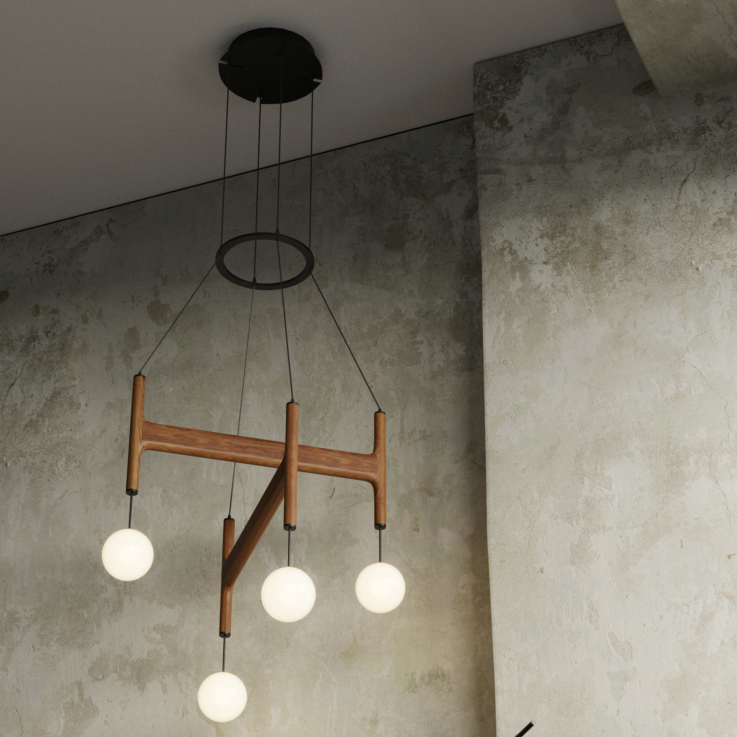 Astra 3 Suspension Lamp by Porada pendant light Low-poly 3D model_4