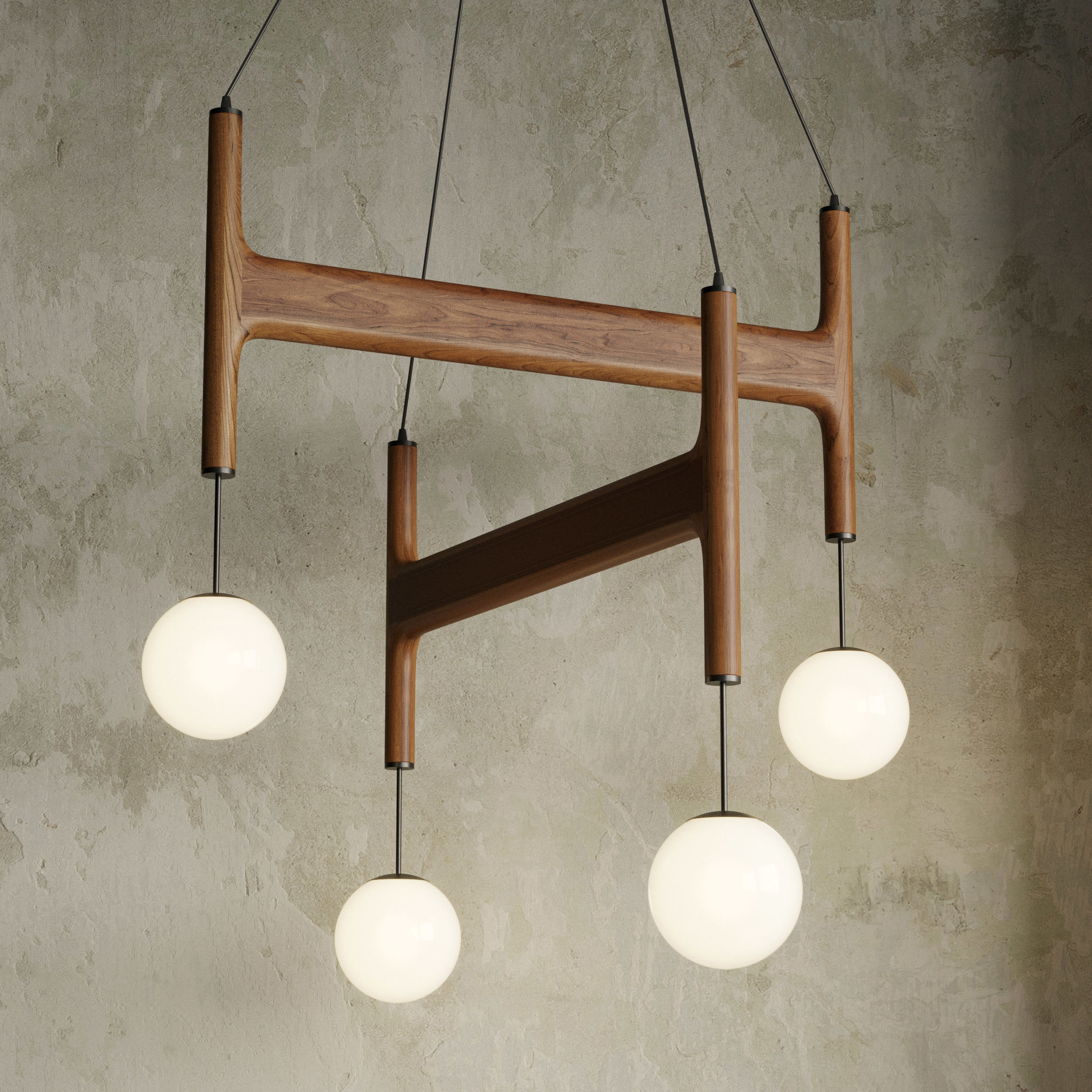 Astra 3 Suspension Lamp by Porada pendant light Low-poly 3D model_3