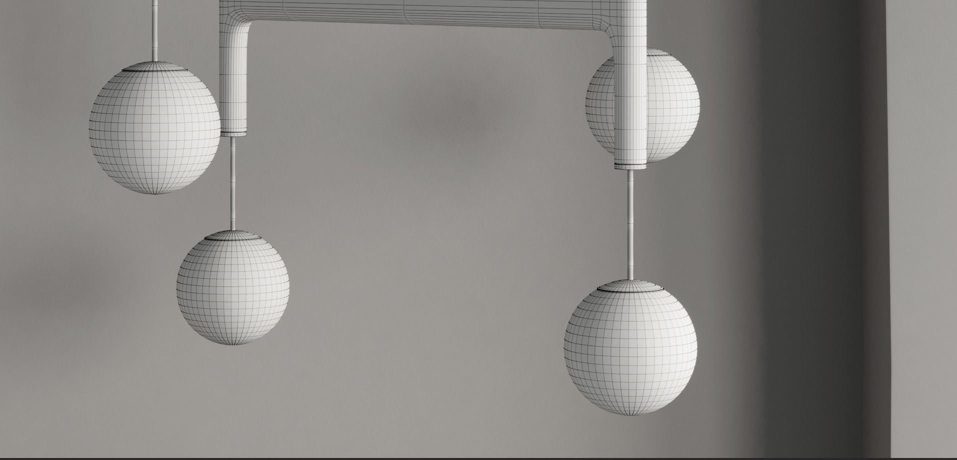 Astra 3 Suspension Lamp by Porada pendant light Low-poly 3D model_11