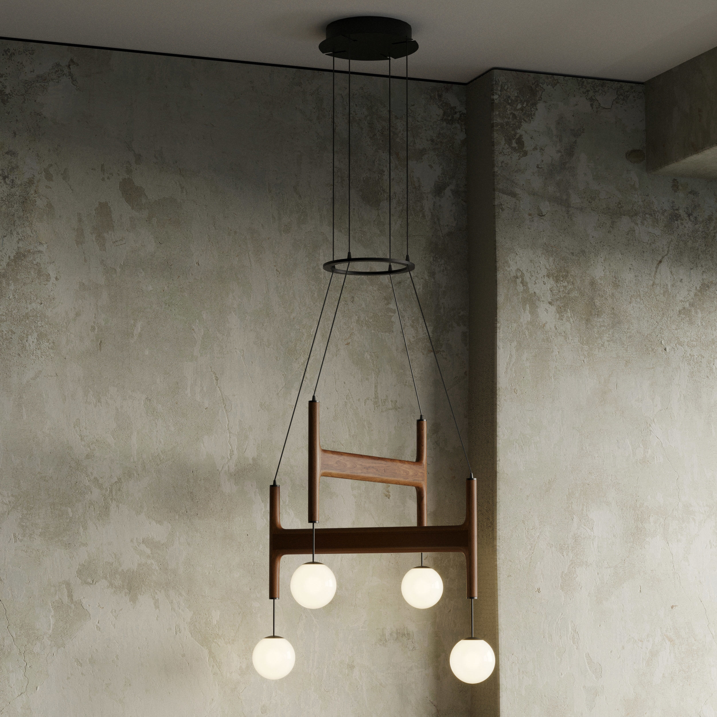 Astra 3 Suspension Lamp by Porada pendant light Low-poly 3D model_2