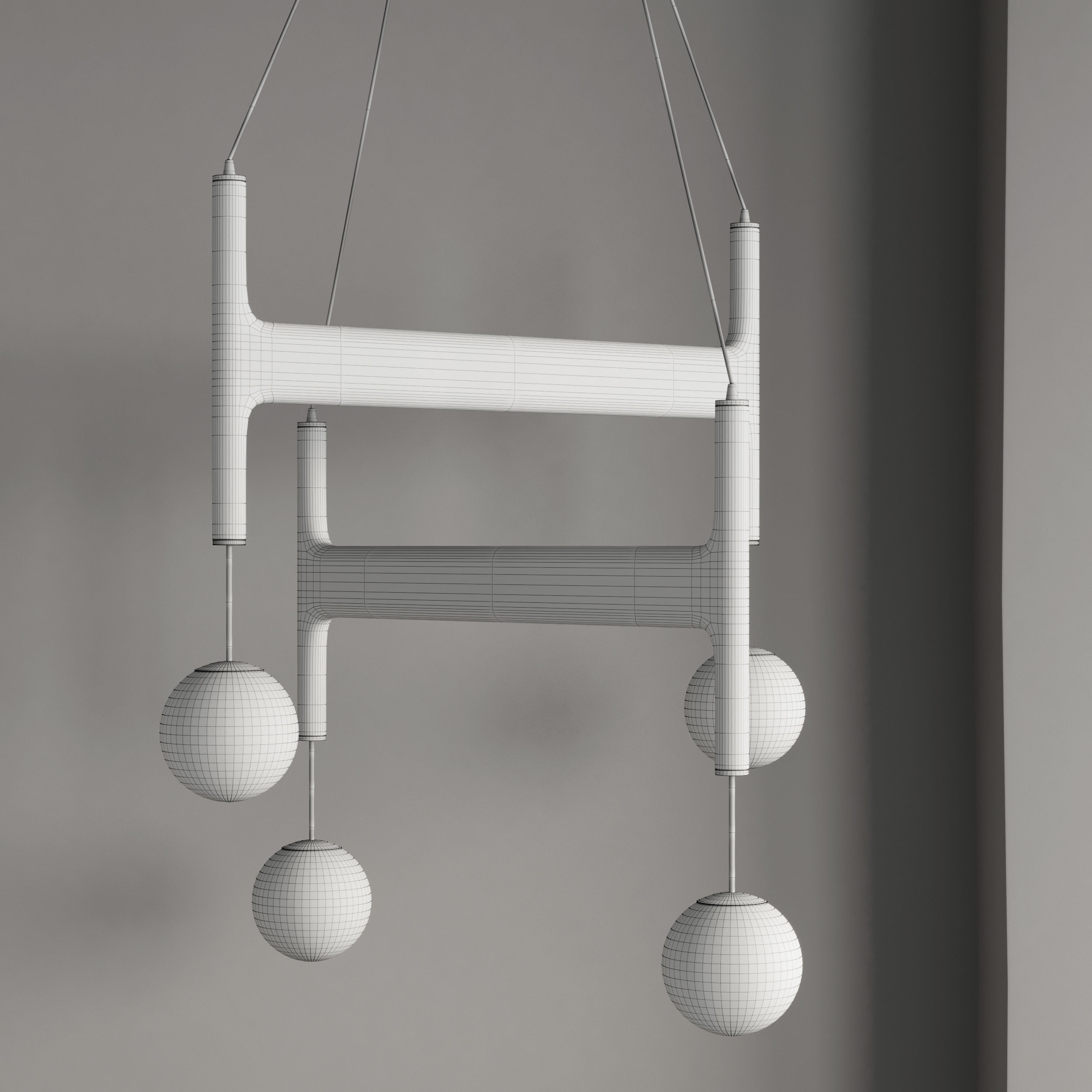 Astra 3 Suspension Lamp by Porada pendant light Low-poly 3D model_6