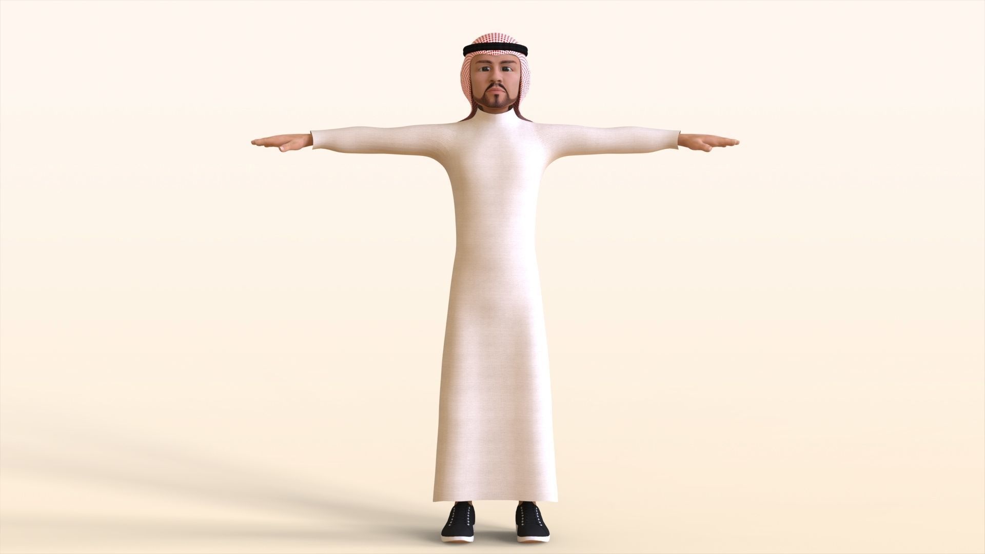Toon Emirati Man 3D model_5