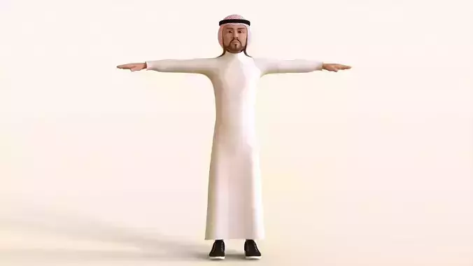 Toon Emirati Man 3D model