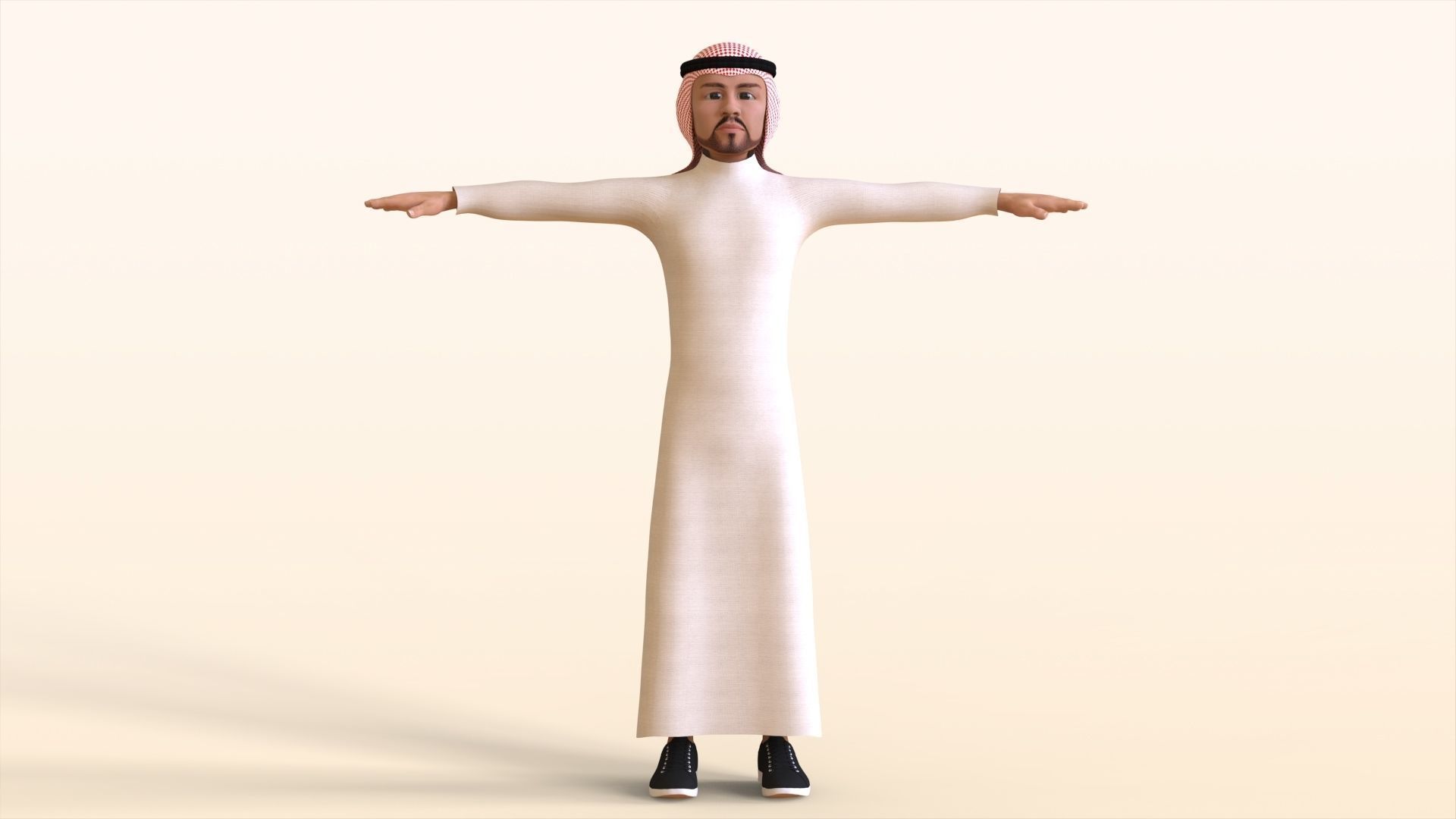Toon Emirati Man 3D model_8