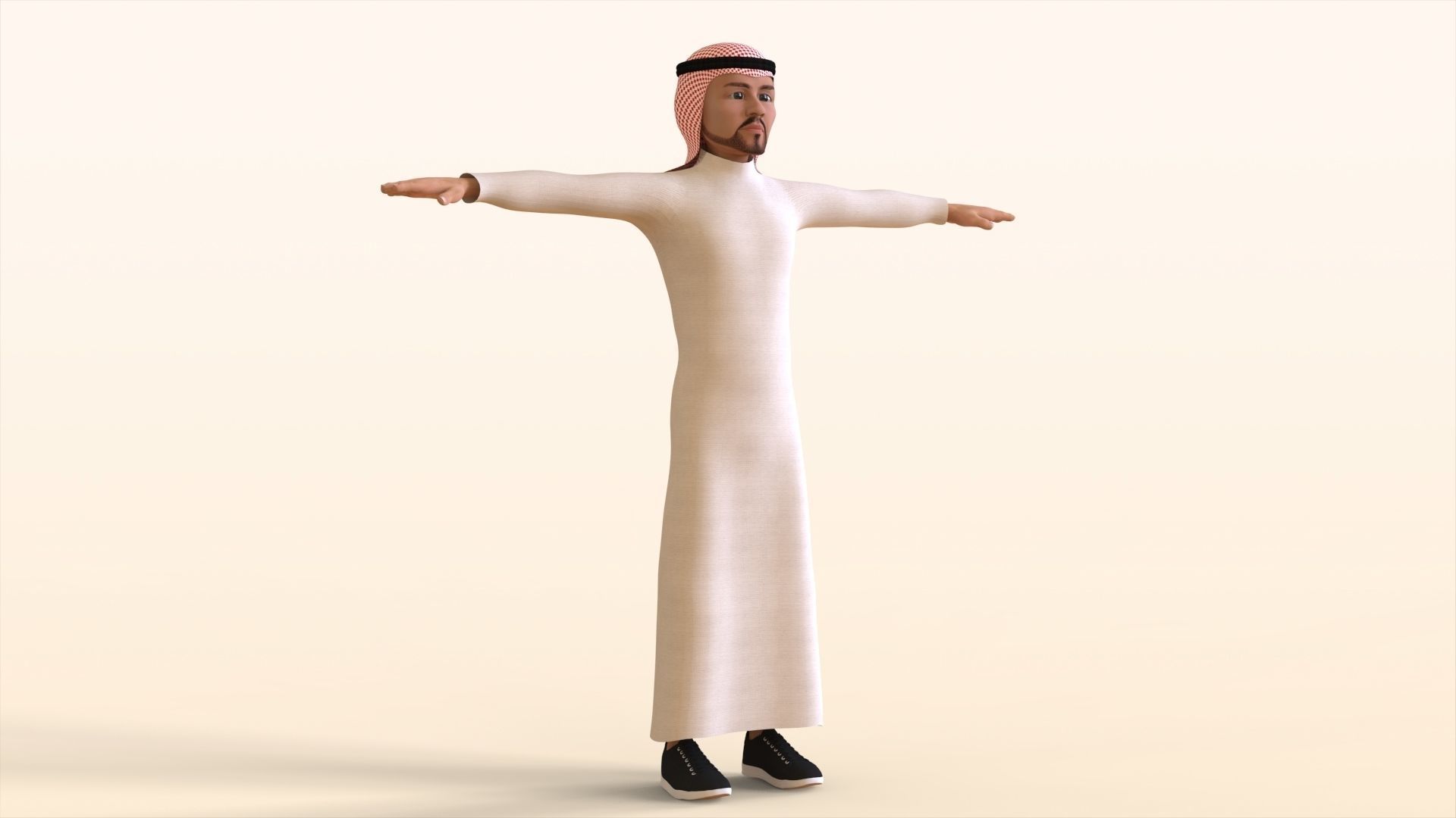 Toon Emirati Man 3D model_4