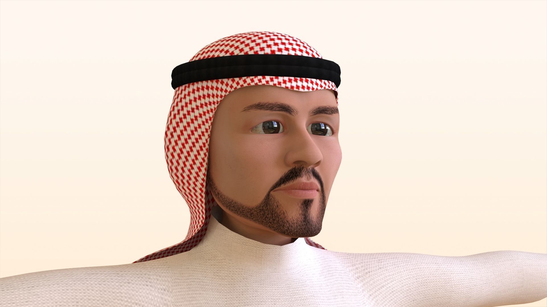 Toon Emirati Man 3D model_7