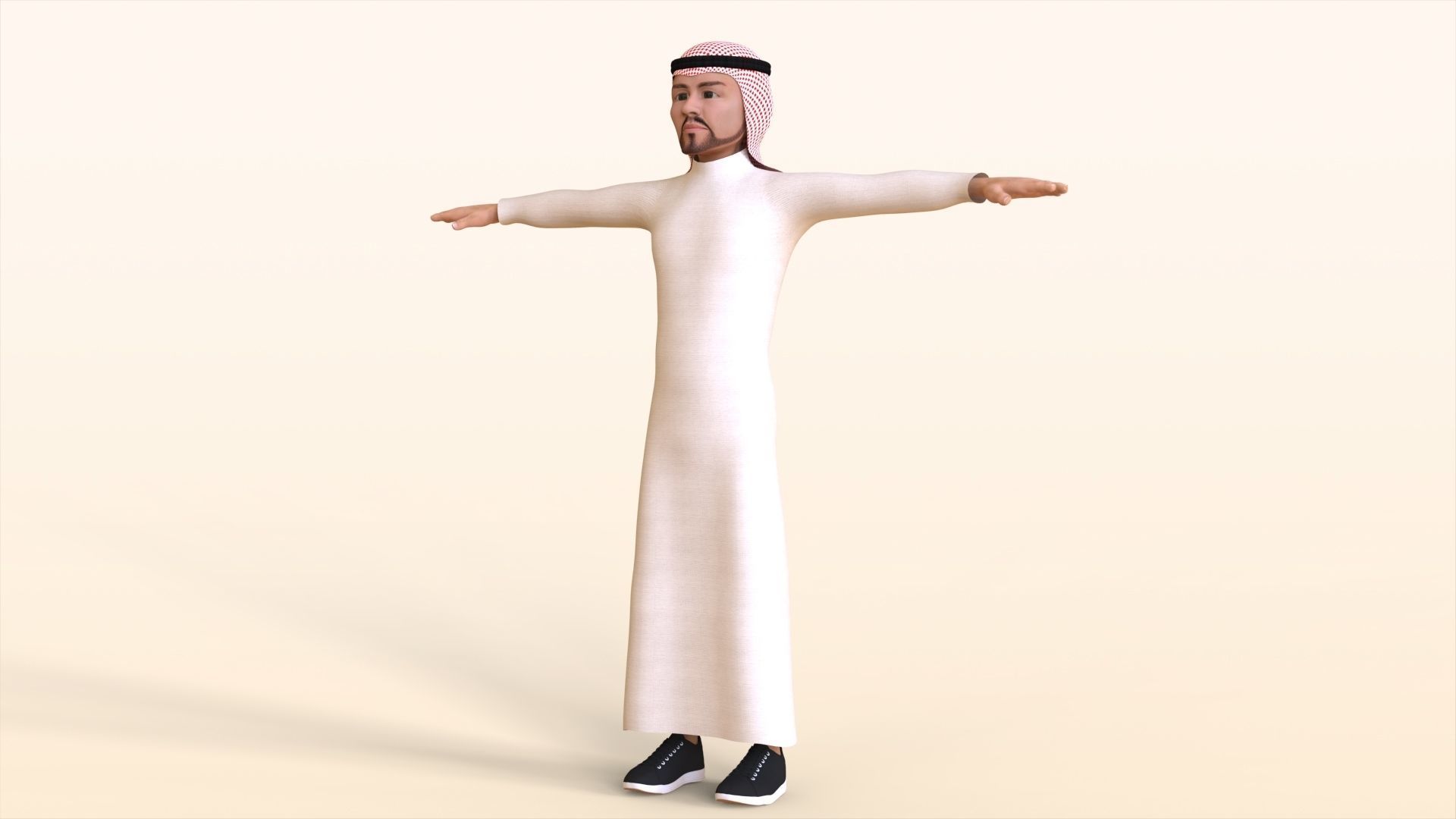 Toon Emirati Man 3D model_1