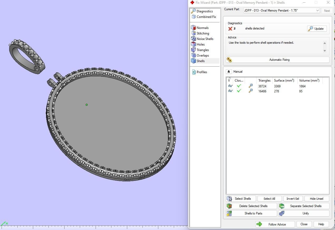 Custom Oval Picture Pendant with Diamond - Memory Pendant 3D print model_19