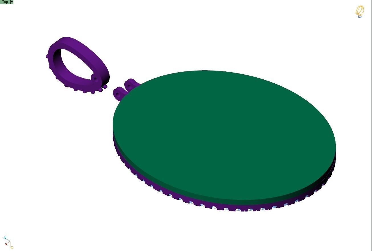 Custom Oval Picture Pendant with Diamond - Memory Pendant 3D print model_14