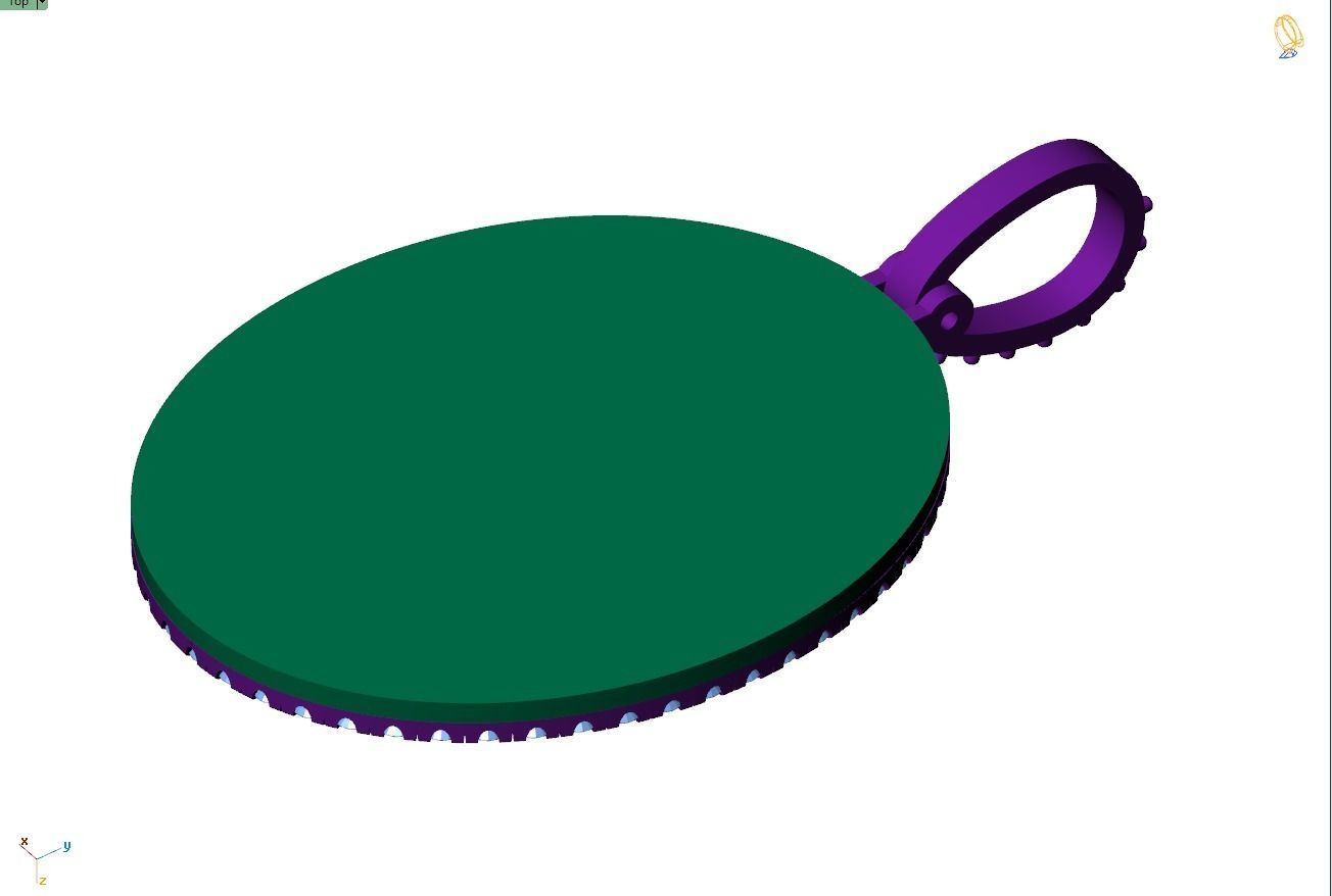 Custom Oval Picture Pendant with Diamond - Memory Pendant 3D print model_11