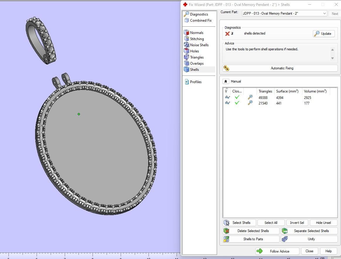 Custom Oval Picture Pendant with Diamond - Memory Pendant 3D print model_18