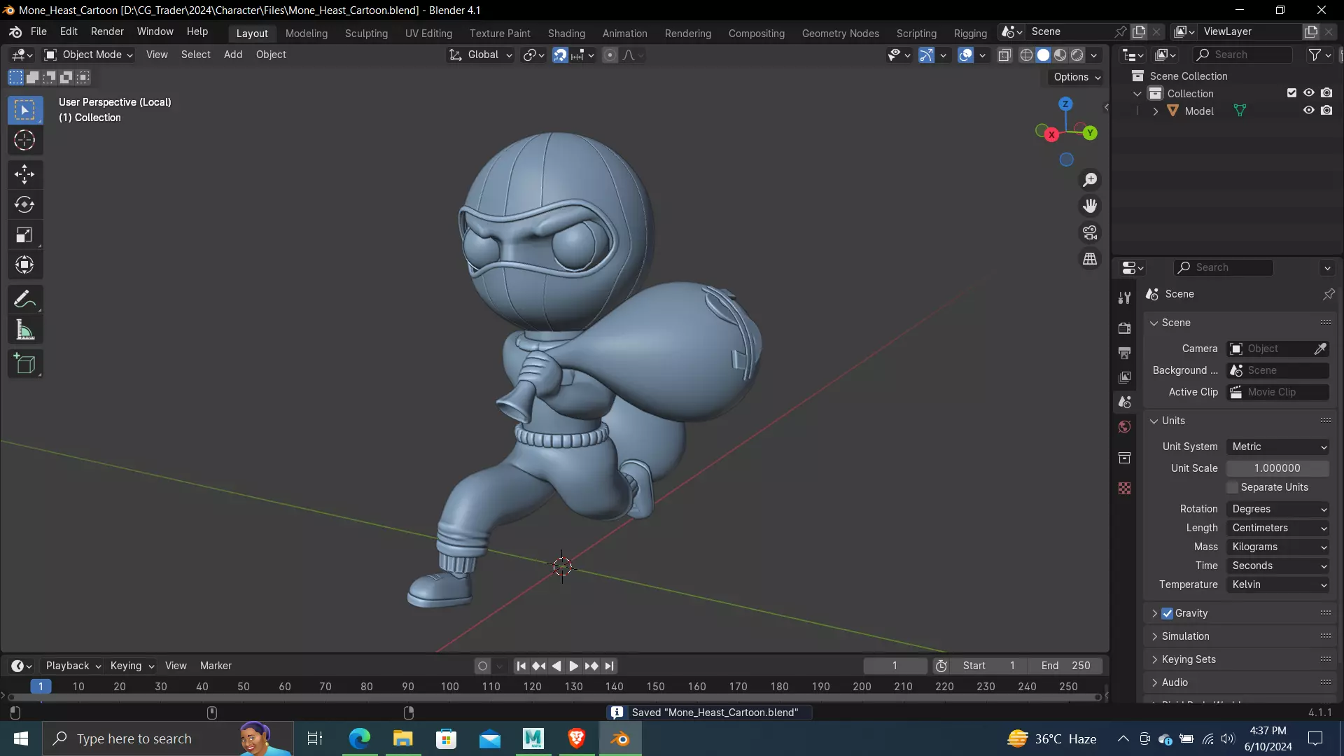 Money Heist cartoon character 3d Printing 3D print model