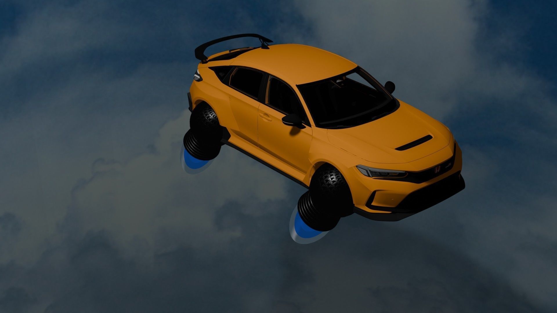 Sci-Fi car Low-poly 3D model_1