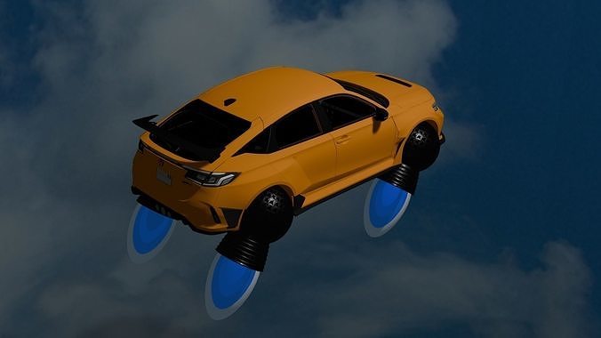 Sci-Fi car Low-poly 3D model