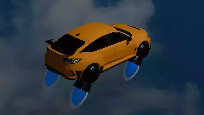 Sci-Fi car Low-poly 3D model