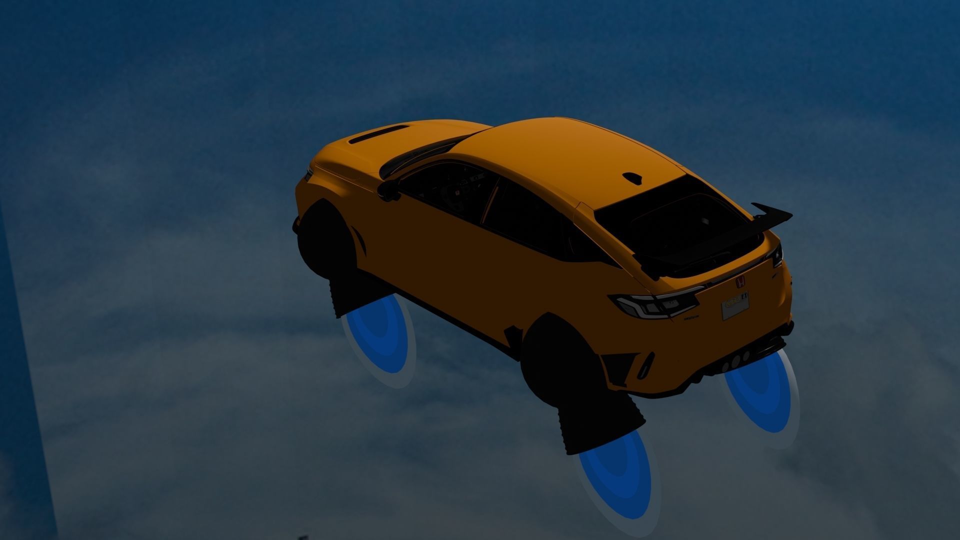 Sci-Fi car Low-poly 3D model_3