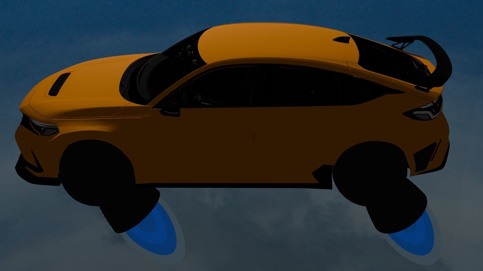 Sci-Fi car Low-poly 3D model_4