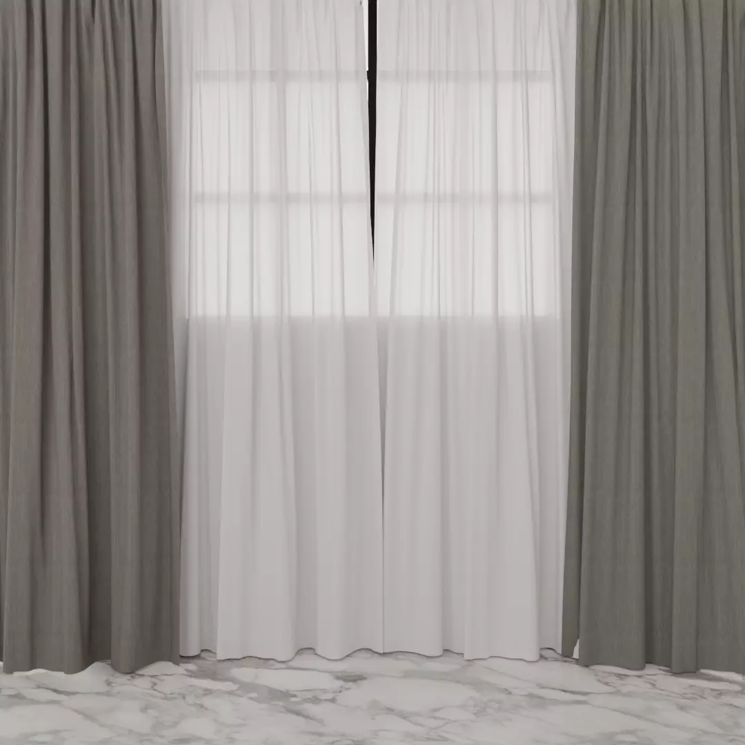 Fancy Curtains 3D model_0