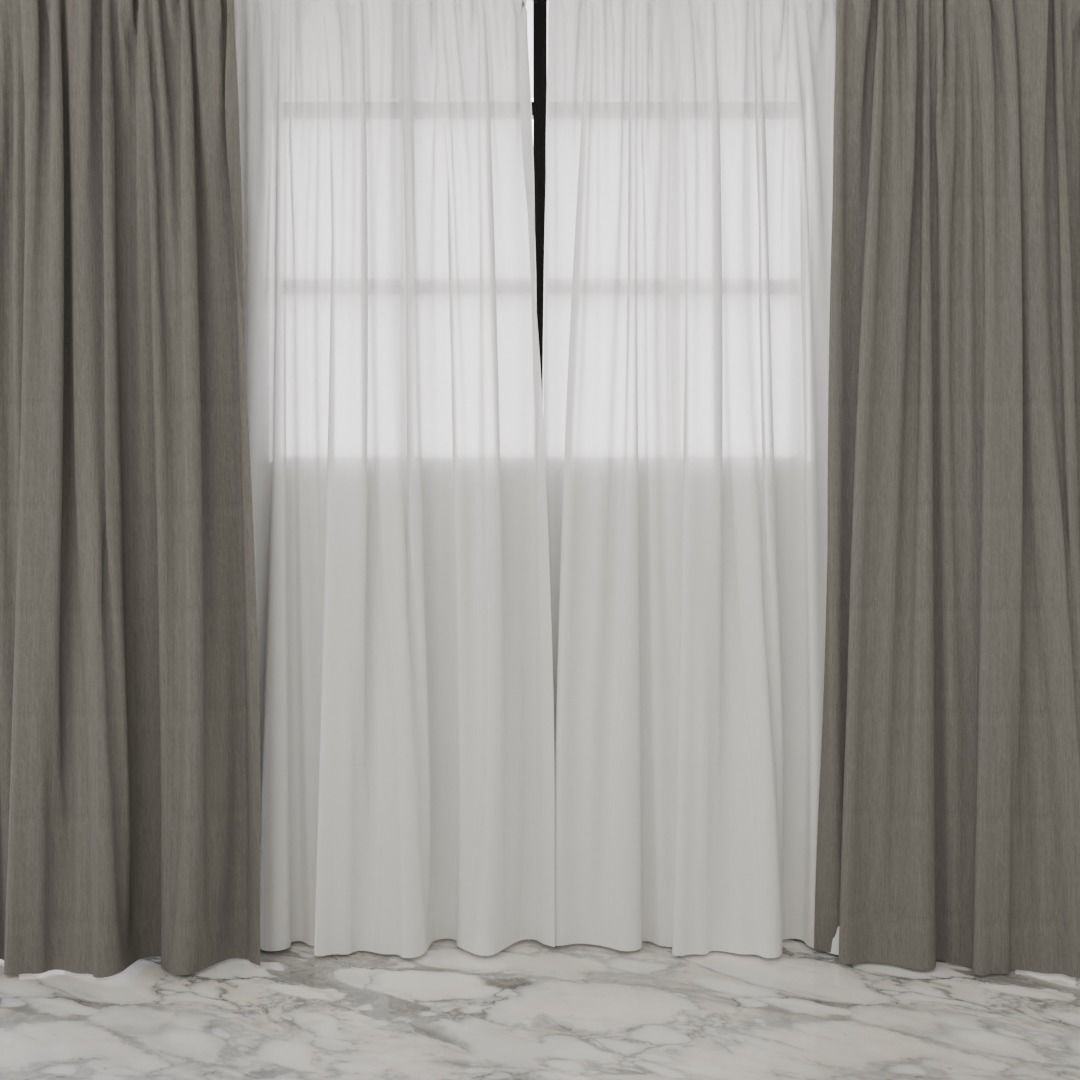 Fancy Curtains 3D model_1