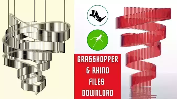 Parametric Chandelier Design Rhino Grasshopper Files Download 3D model