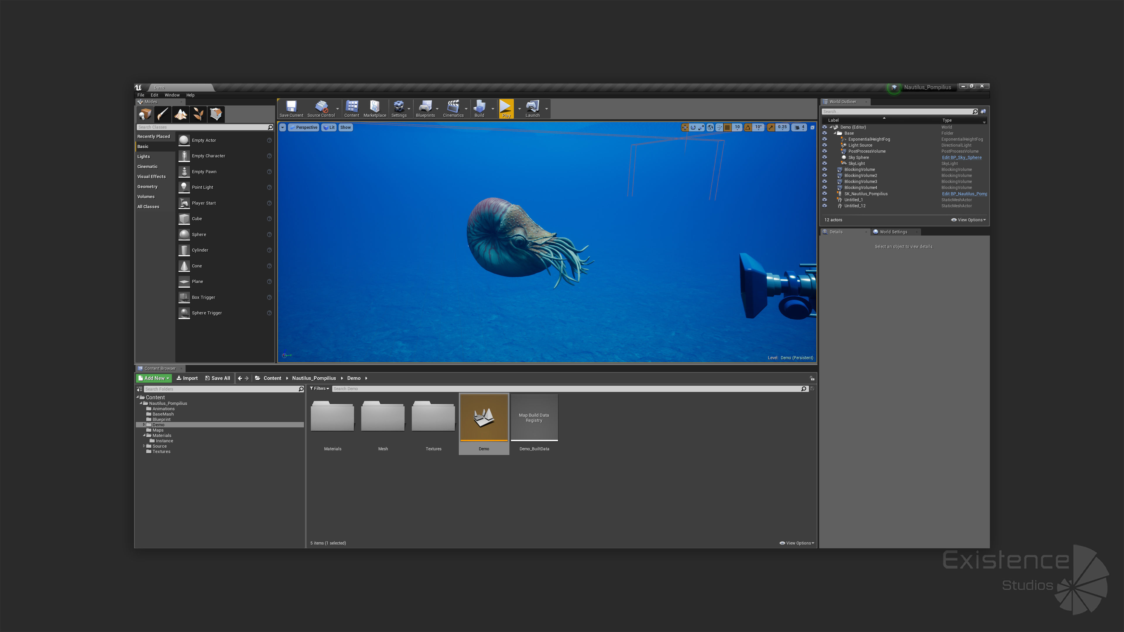 Nautilus Pompilius - Shell Mollusk - Underwater Tentacles - 44 Low-poly 3D model_31