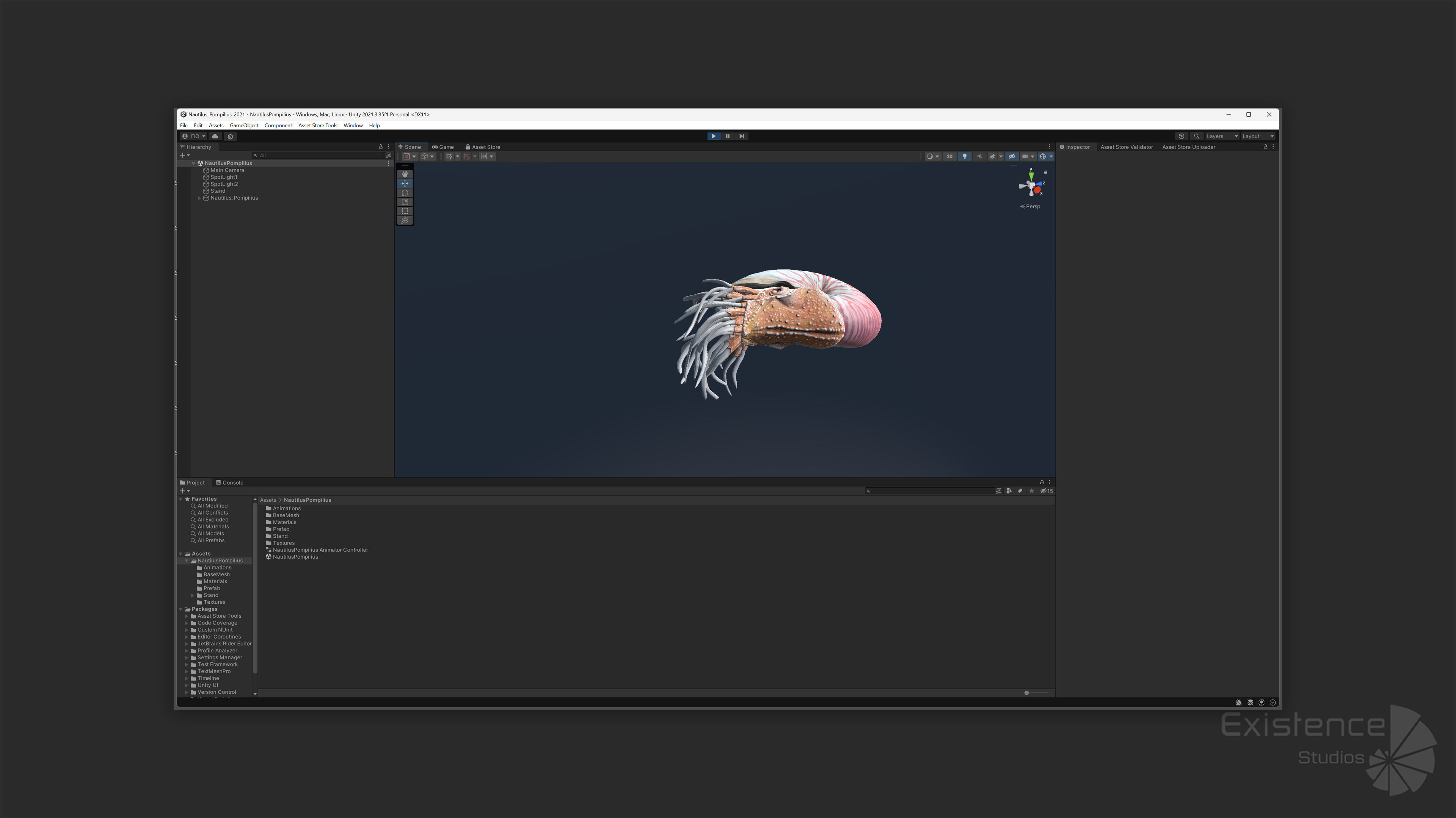 Nautilus Pompilius - Shell Mollusk - Underwater Tentacles - 44 Low-poly 3D model_21