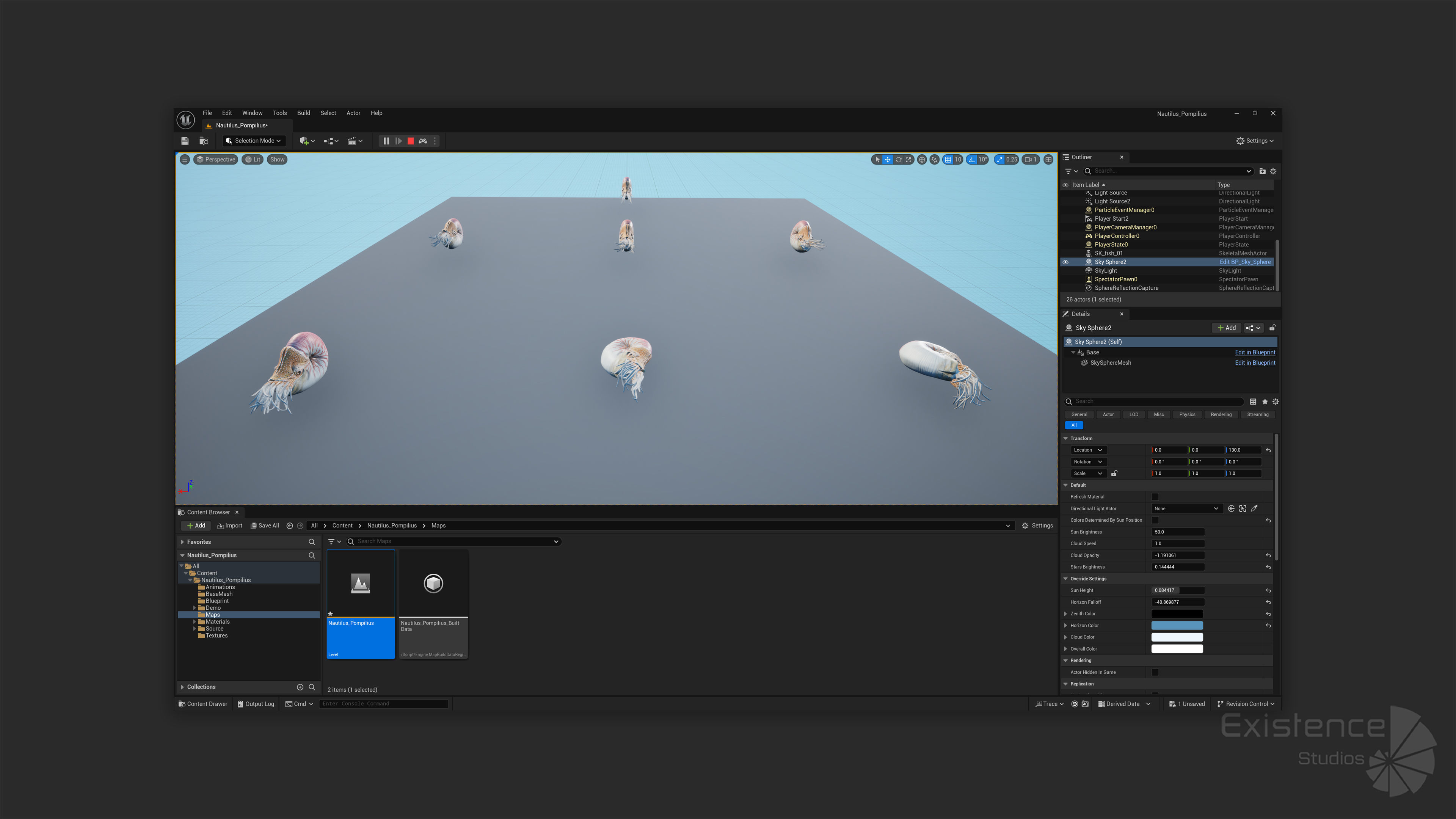 Nautilus Pompilius - Shell Mollusk - Underwater Tentacles - 44 Low-poly 3D model_25