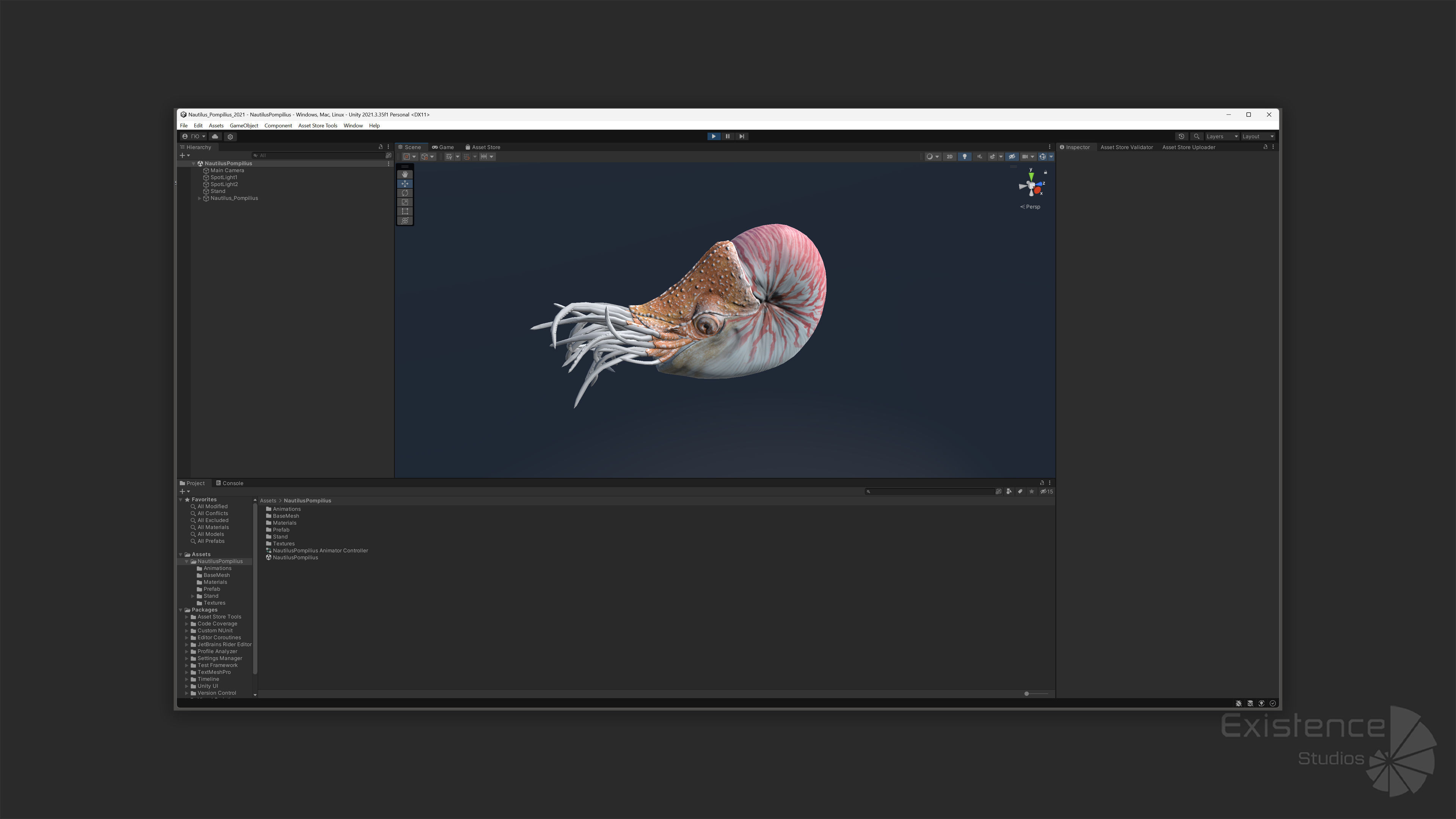 Nautilus Pompilius - Shell Mollusk - Underwater Tentacles - 44 Low-poly 3D model_16