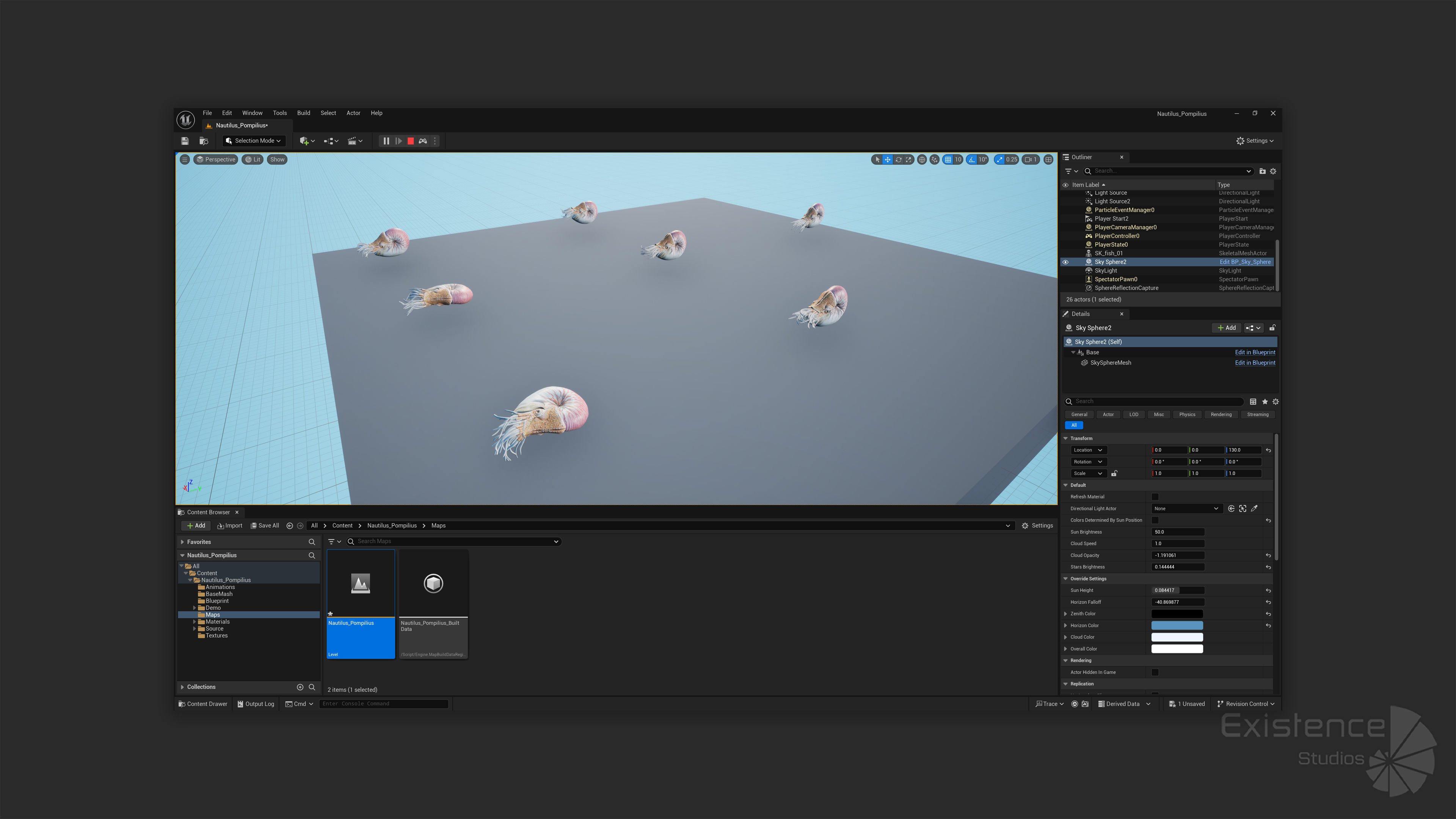 Nautilus Pompilius - Shell Mollusk - Underwater Tentacles - 44 Low-poly 3D model_23