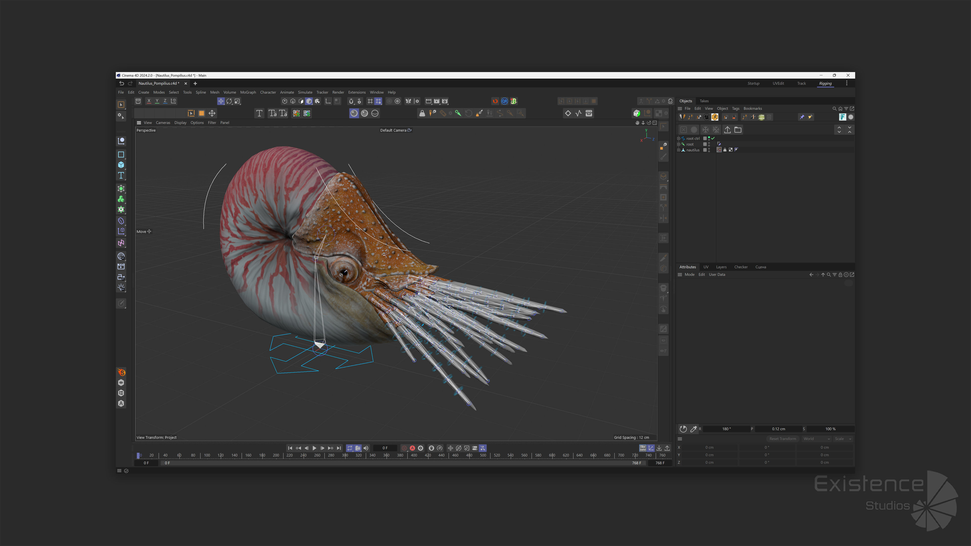 Nautilus Pompilius - Shell Mollusk - Underwater Tentacles - 44 Low-poly 3D model_9