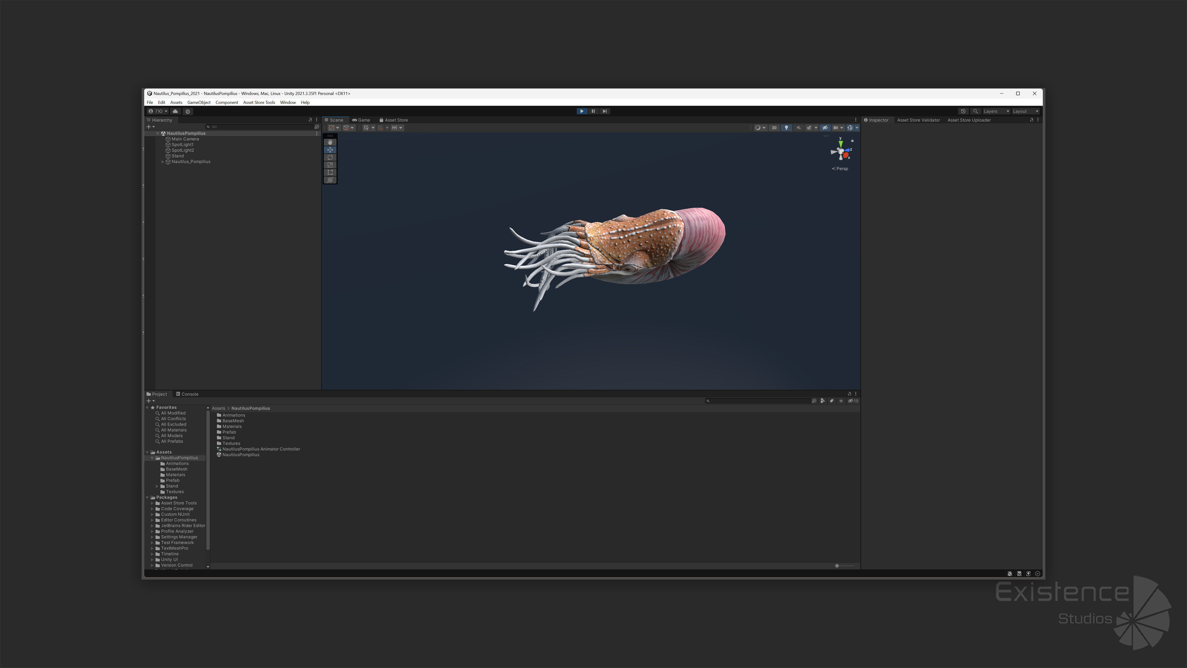 Nautilus Pompilius - Shell Mollusk - Underwater Tentacles - 44 Low-poly 3D model_20