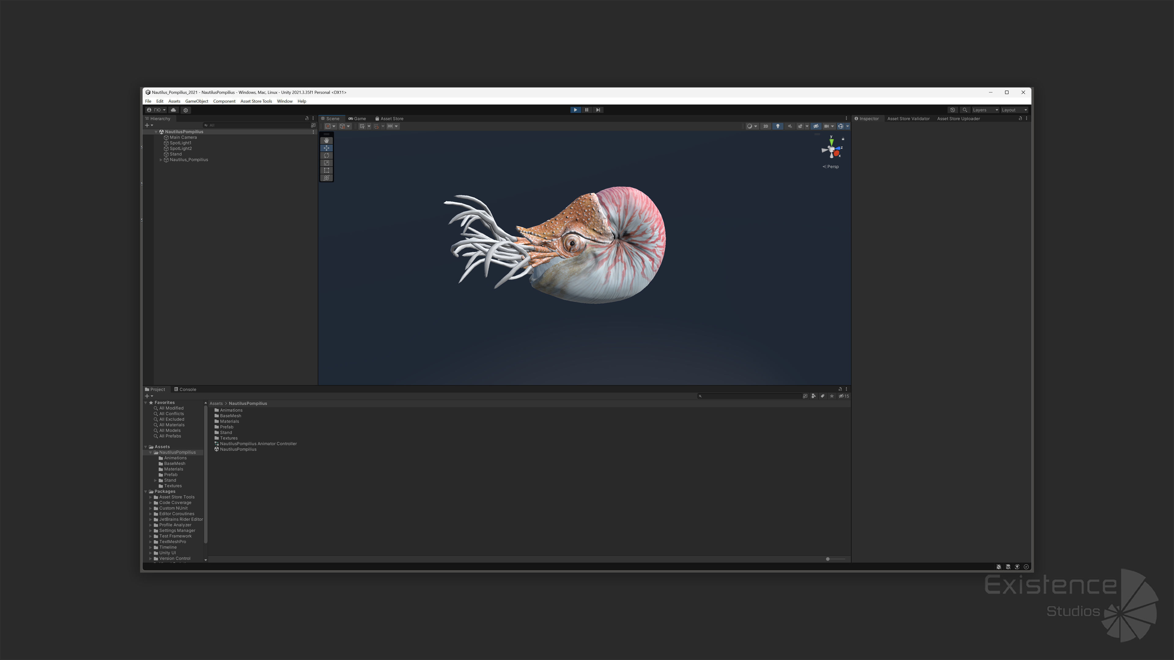 Nautilus Pompilius - Shell Mollusk - Underwater Tentacles - 44 Low-poly 3D model_18