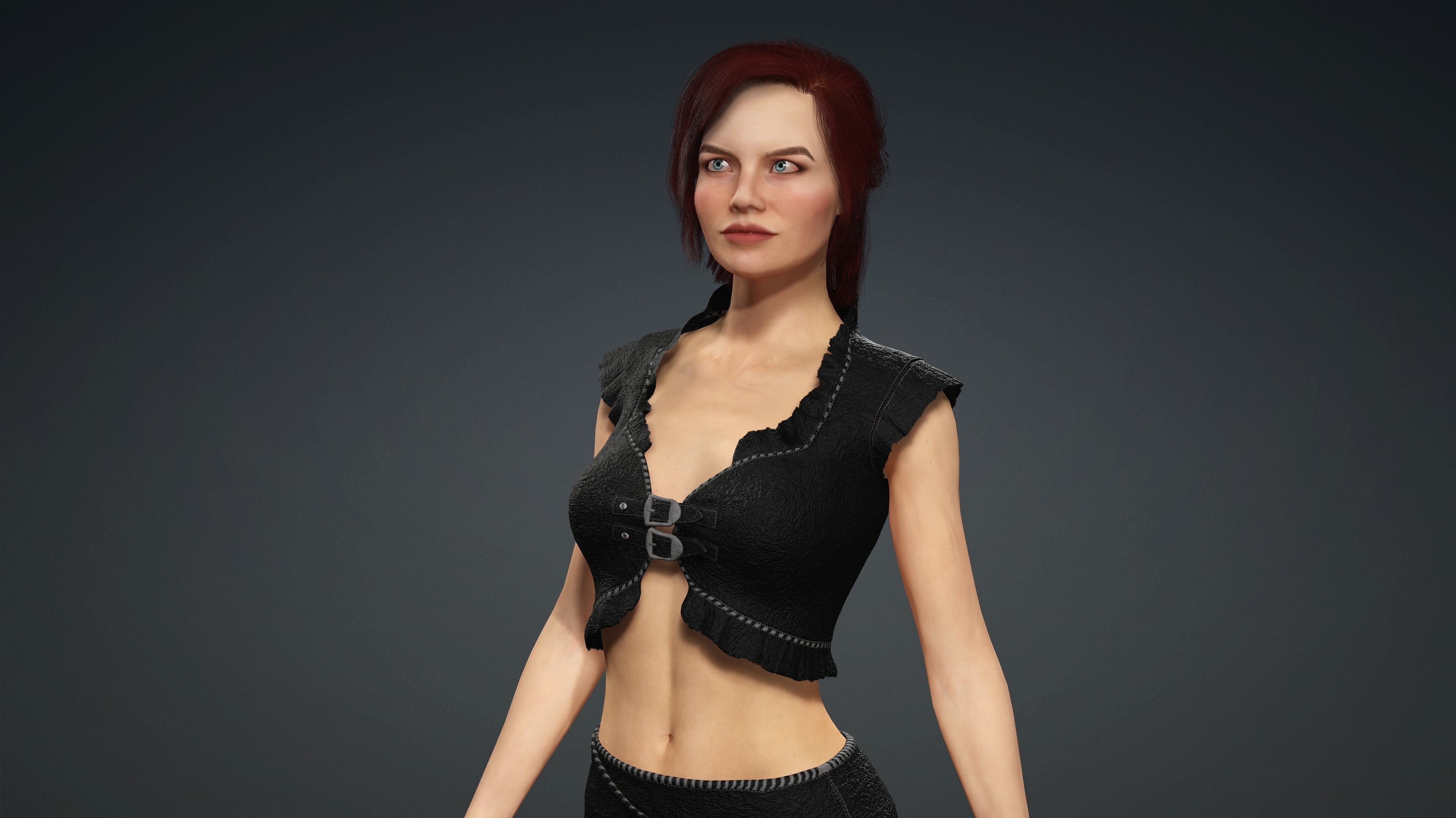 Sexy Character - Fully Rigged 3D model Low-poly 3D model_6